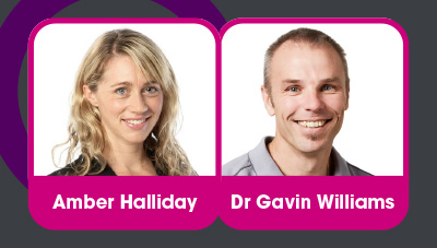 Keynote speakers Amber Halliday and Dr Gavin Williams