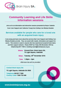 Community Learning and Life Skills information sessions