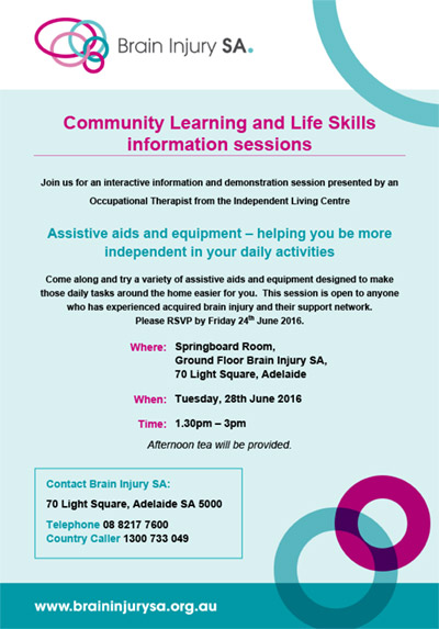 Community Learning and Life Skills Information Sessions Invite