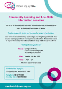 Community Learning and Life Skills Information Sessions Invite